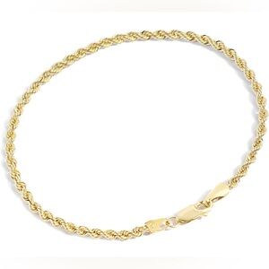 14k Yellow Gold Filled Bracelet - 2.7mm Thick, 7.5 Inches Long - New Condition